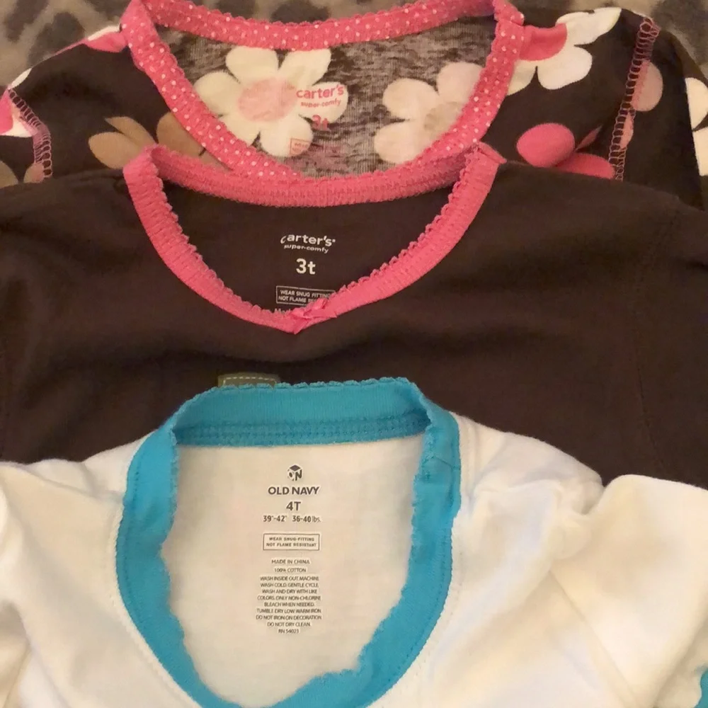Carter’s and Old Navy Pajama Top Bundle Graphic 3T 4T